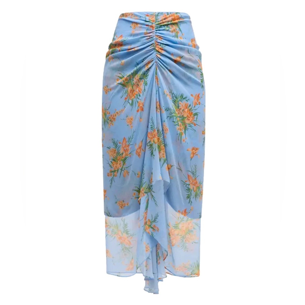 Veronica Beard Sira Gathered Floral Skirt
